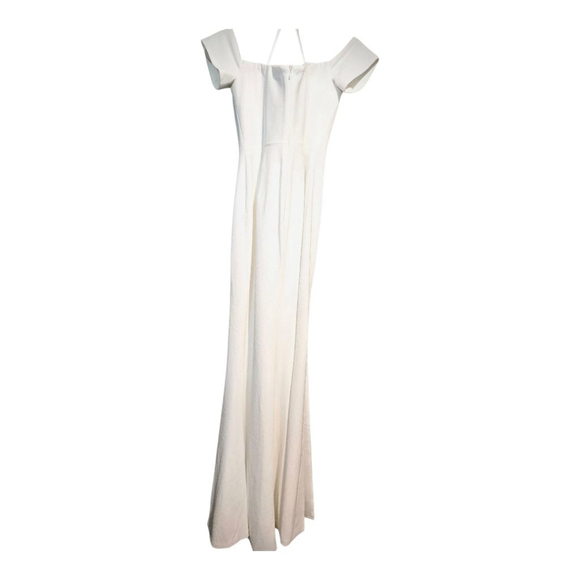 Dress the Population White Off-Shoulder Slit Maxi Dress S - Picture 9 of 11